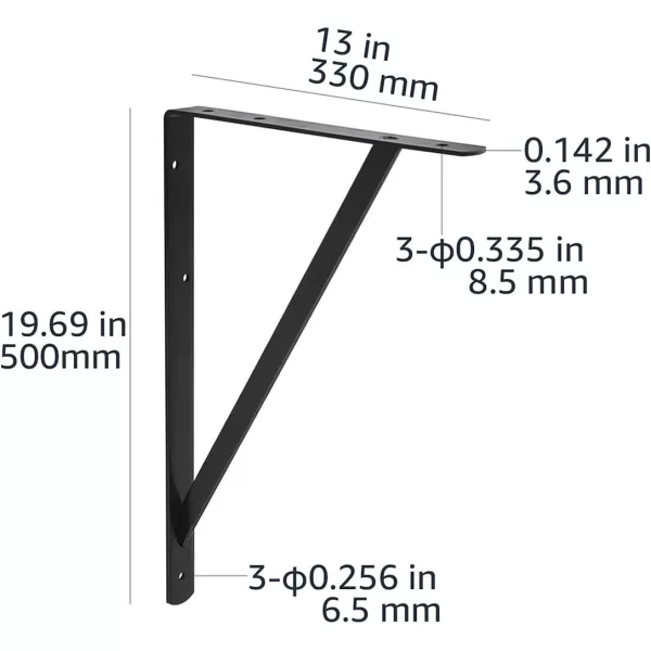 Amazon Basics Shelf Bracket 10Pack Black 20 x 1320 x 13Inch