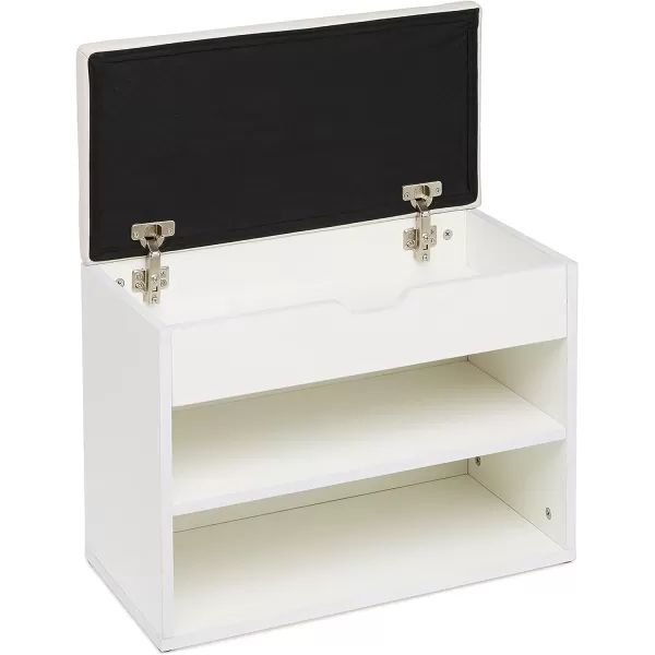 Amazon Basics Shoe Storage Bench WhiteBeigeWhite Beige