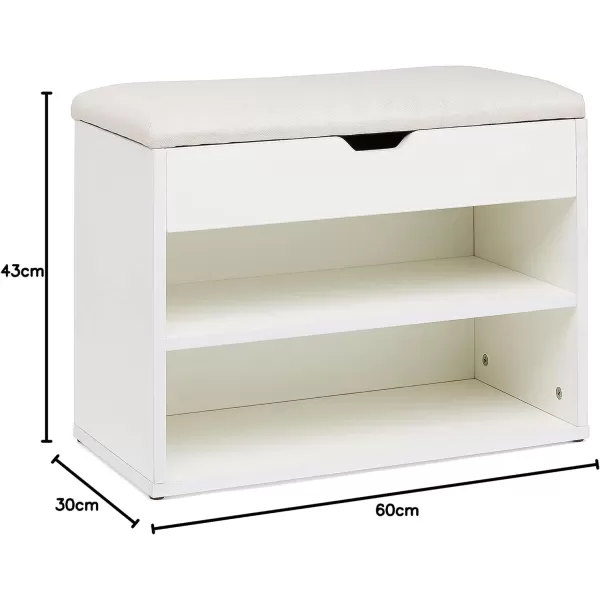 Amazon Basics Shoe Storage Bench WhiteBeigeWhite Beige