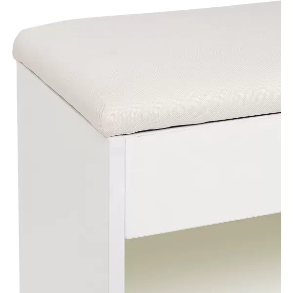 Amazon Basics Shoe Storage Bench WhiteBeigeWhite Beige