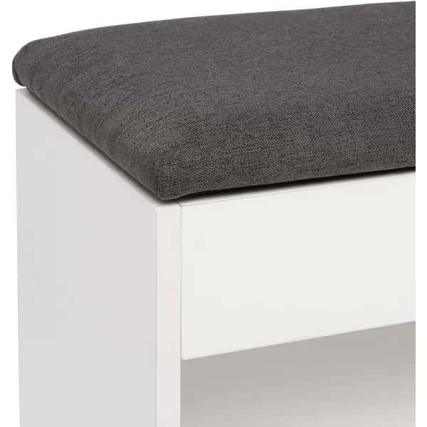 Amazon Basics Shoe Storage Bench WhiteBeigeWhite Grey