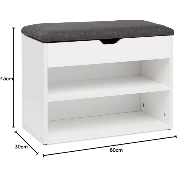 Amazon Basics Shoe Storage Bench WhiteBeigeWhite Grey