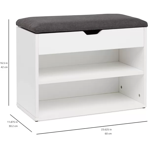 Amazon Basics Shoe Storage Bench WhiteBeigeWhite Grey