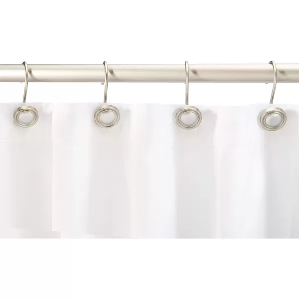 Amazon Basics Shower Curtain Hooks  Lined Square Hooks NickelNickel Classic Button