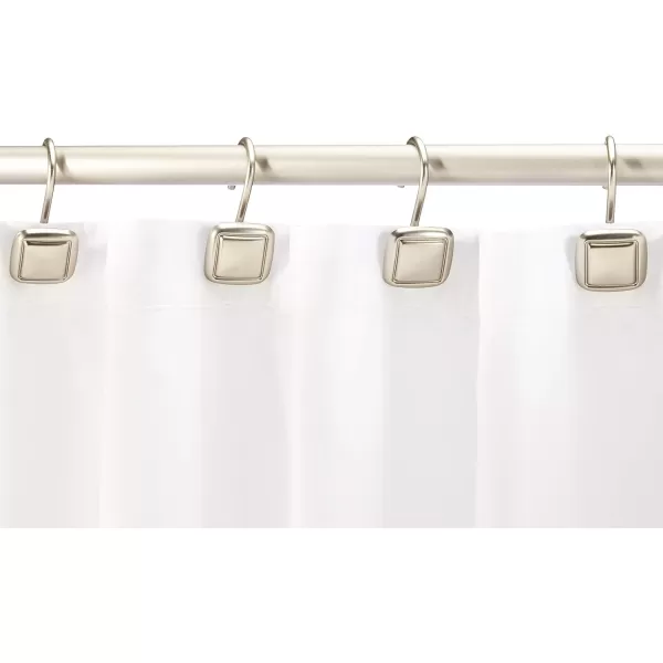 Amazon Basics Shower Curtain Hooks  Lined Square Hooks NickelNickel Lined Square