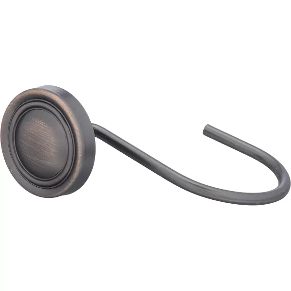 Amazon Basics Shower Curtain Hooks  Lined Square Hooks NickelOilrubbed Bronze Classic Button