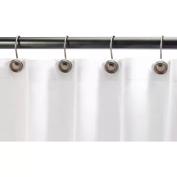 Amazon Basics Shower Curtain Hooks  Lined Square Hooks NickelOilrubbed Bronze Classic Button