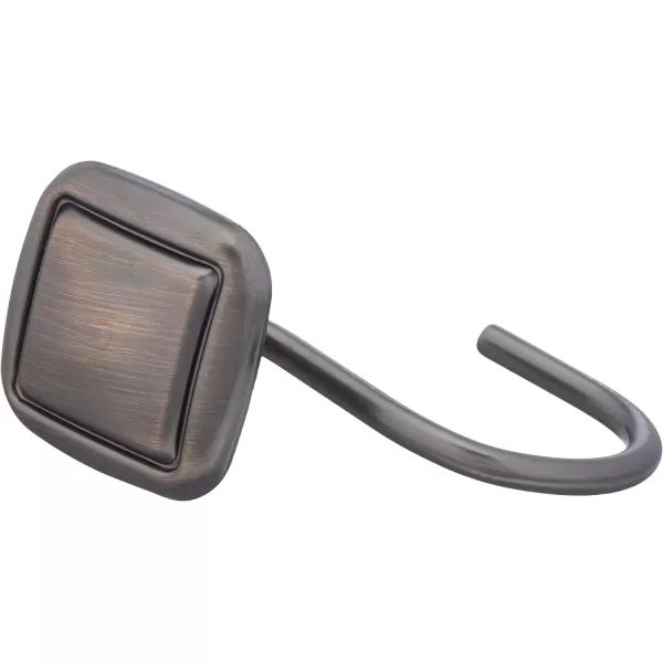 Amazon Basics Shower Curtain Hooks  Lined Square Hooks NickelOilrubbed Bronze Lined Square