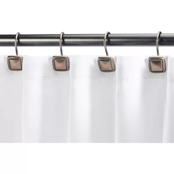 Amazon Basics Shower Curtain Hooks  Lined Square Hooks NickelOilrubbed Bronze Lined Square