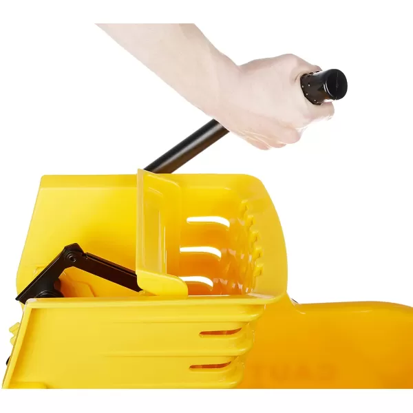 Amazon Basics Side Press Wringer Combo Commercial Rectangular Mop Bucket on Wheels 35Quart YellowAmazon Basics Side Press Wringer Combo Commercial Rectangular Mop Bucket on Wheels 35Quart Yellow