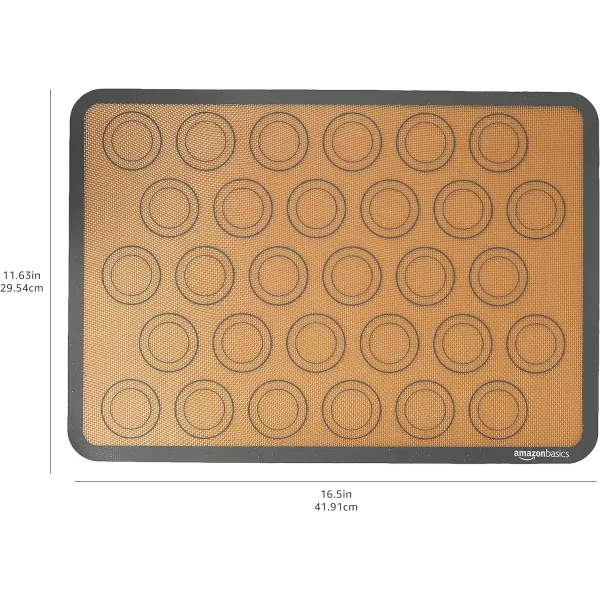 Amazon Basics Silicone NonStick Food Safe Baking Mat Pack of 3 BeigeGray Rectangular 165 x 1162BeigeGray 2Pack Macaron Baking Mats
