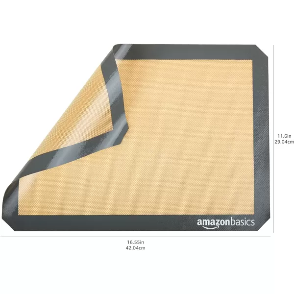 Amazon Basics Silicone NonStick Food Safe Baking Mat Pack of 3 BeigeGray Rectangular 165 x 1162BeigeGray 4Pack Baking Mats
