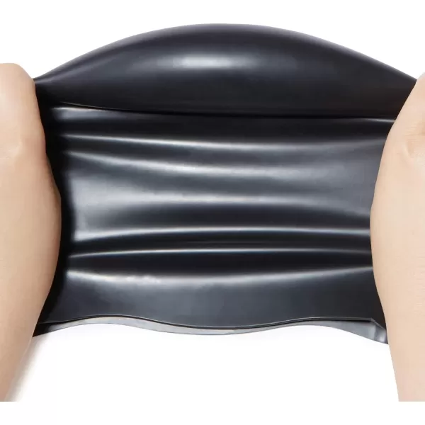 Amazon Basics Silicone Unisex Swim CapsBlackBlue