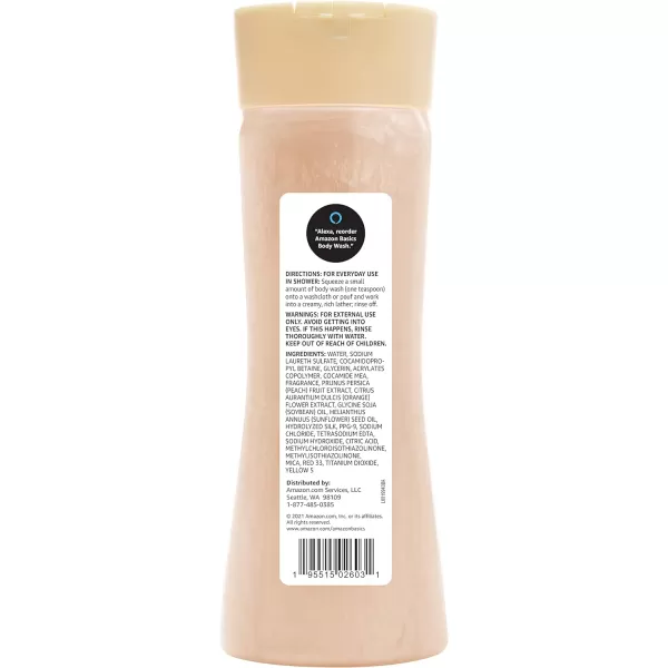 Amazon Basics Silky Smooth Body Wash Peach amp Orange Blossom Scent 18 Fl Oz18 Fl Oz Pack of 1