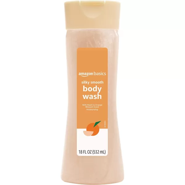 Amazon Basics Silky Smooth Body Wash Peach amp Orange Blossom Scent 18 Fl Oz1800 Fl Oz Pack of 4