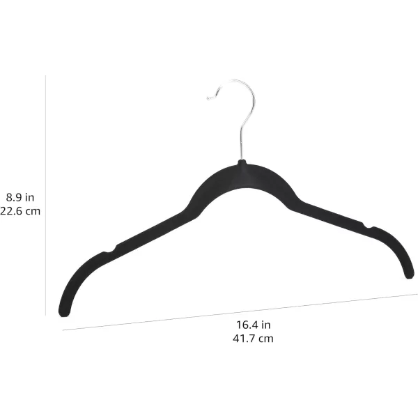 Amazon Basics Slim Velvet NonSlip Shirt Clothes Hangers BlackSilver  Pack of 100Pack of 100 BlackSilver