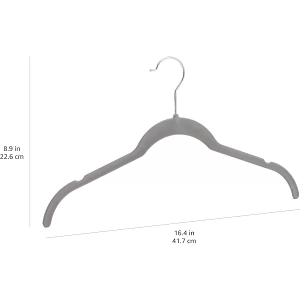 Amazon Basics Slim Velvet NonSlip Shirt Clothes Hangers BlackSilver  Pack of 100Pack of 100 GraySilver