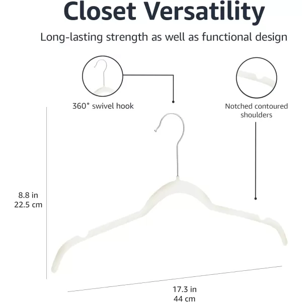 Amazon Basics Slim Velvet NonSlip Shirt Clothes Hangers BlackSilver  Pack of 100Pack of 100 IvorySilver