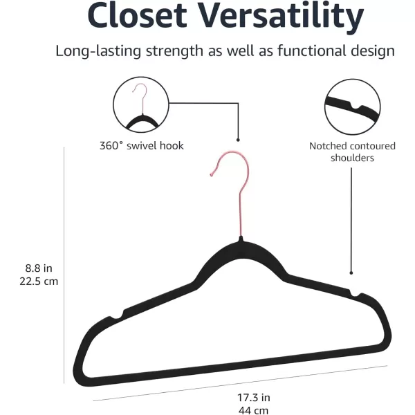 Amazon Basics Slim Velvet NonSlip Suit Clothes Hangers IvoryRose Gold  Pack of 30BlackRose Gold Pack of 30