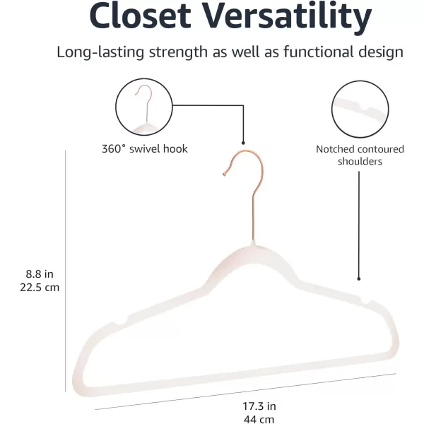 Amazon Basics Slim Velvet NonSlip Suit Clothes Hangers IvoryRose Gold  Pack of 30Blush PinkRose Gold Pack of 50