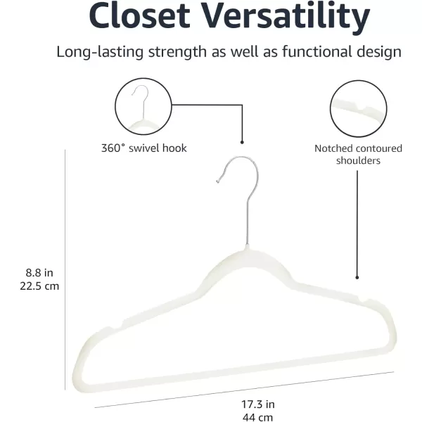 Amazon Basics Slim Velvet NonSlip Suit Clothes Hangers IvoryRose Gold  Pack of 30IvorySilver Pack of 100