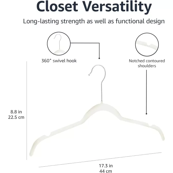 Amazon Basics Slim Velvet NonSlip Suit Clothes Hangers IvoryRose Gold  Pack of 30IvorySilver Pack of 30