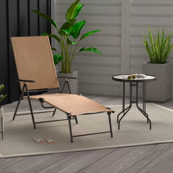Amazon Basics Sling Outdoor Folding Reclining Chaise Lounger  2Pack TanAmazon Basics Sling Outdoor Folding Reclining Chaise Lounger  2Pack Tan
