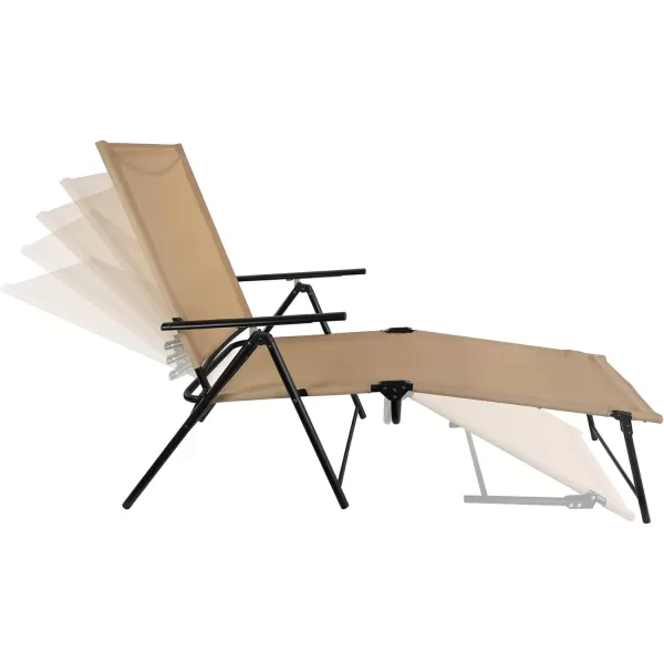 Amazon Basics Sling Outdoor Folding Reclining Chaise Lounger  2Pack TanAmazon Basics Sling Outdoor Folding Reclining Chaise Lounger  2Pack Tan
