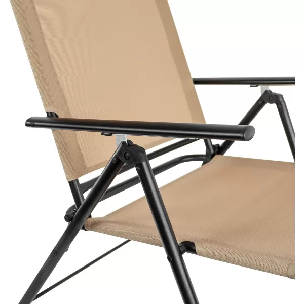 Amazon Basics Sling Outdoor Folding Reclining Chaise Lounger  2Pack TanAmazon Basics Sling Outdoor Folding Reclining Chaise Lounger  2Pack Tan