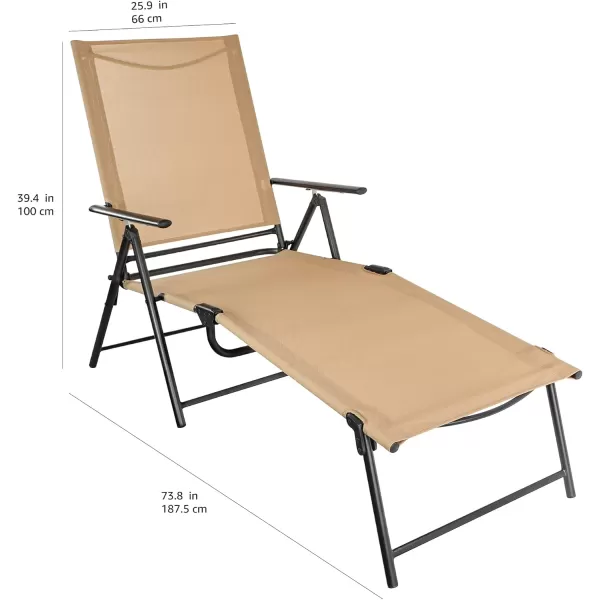 Amazon Basics Sling Outdoor Folding Reclining Chaise Lounger  2Pack TanAmazon Basics Sling Outdoor Folding Reclining Chaise Lounger  2Pack Tan