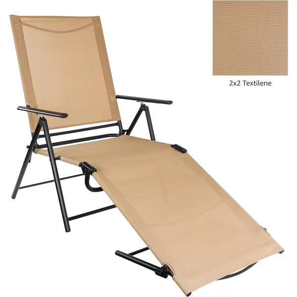Amazon Basics Sling Outdoor Folding Reclining Chaise Lounger  2Pack TanAmazon Basics Sling Outdoor Folding Reclining Chaise Lounger  2Pack Tan