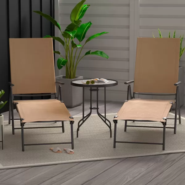 Amazon Basics Sling Outdoor Folding Reclining Chaise Lounger  2Pack TanAmazon Basics Sling Outdoor Folding Reclining Chaise Lounger  2Pack Tan