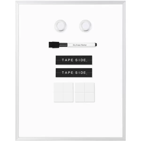 Amazon Basics Small Dry Erase Whiteboard Magnetic White Board with Marker and Magnets  11 x 14 Inches Aluminum Frame11x14u201C Aluminum frame
