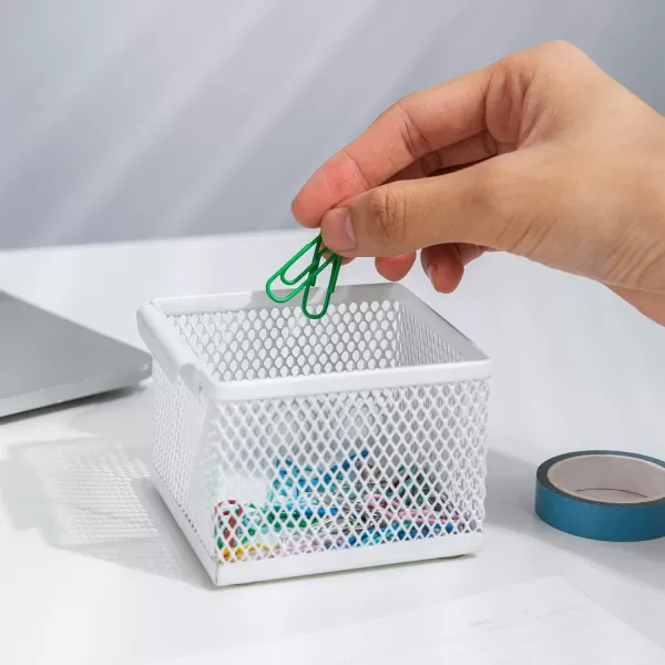 Amazon Basics Small Hanging Storage Accessory Box Metal Wire Mesh WhiteAmazon Basics Small Hanging Storage Accessory Box Metal Wire Mesh White