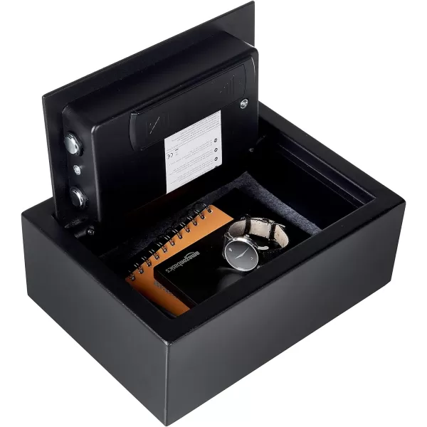 Amazon Basics Small Slim Desk Drawer Security Safe with Programmable Electronic Keypad 118 L x 86 W x 44 H inches BlackAmazon Basics Small Slim Desk Drawer Security Safe with Programmable Electronic Keypad 118 L x 86 W x 44 H inches Black