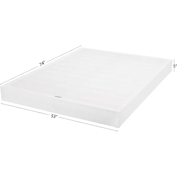 Amazon Basics Smart Box Spring Bed Base 5 Inch Mattress Foundation ToolFree Easy Assembly Twin WhiteFull