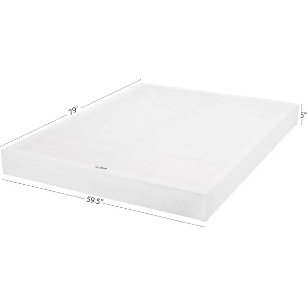 Amazon Basics Smart Box Spring Bed Base 5 Inch Mattress Foundation ToolFree Easy Assembly Twin WhiteQueen