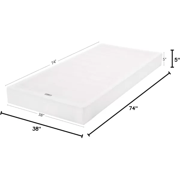 Amazon Basics Smart Box Spring Bed Base 5 Inch Mattress Foundation ToolFree Easy Assembly Twin WhiteTwin