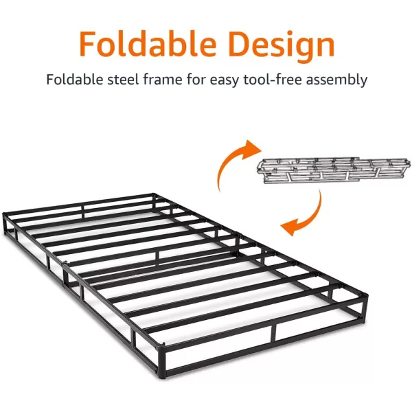 Amazon Basics Smart Box Spring Bed Base 5 Inch Mattress Foundation ToolFree Easy Assembly Twin WhiteTwin