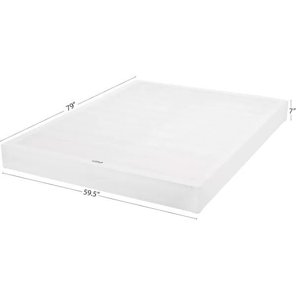 Amazon Basics Smart Box Spring Bed Base 7Inch Mattress Foundation ToolFree Easy Assembly King WhiteQueen