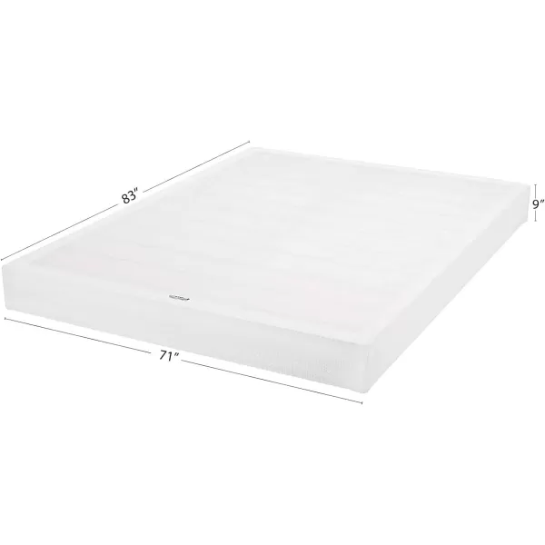 Amazon Basics Smart Box Spring Bed Base 9 Inch Mattress Foundation ToolFree Easy Assembly Queen WhiteCalifornia King