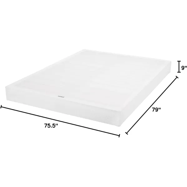 Amazon Basics Smart Box Spring Bed Base 9 Inch Mattress Foundation ToolFree Easy Assembly Queen WhiteKing