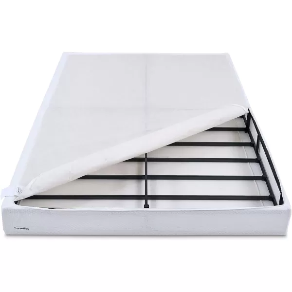 Amazon Basics Smart Box Spring Bed Base 9 Inch Mattress Foundation ToolFree Easy Assembly Queen WhiteKing