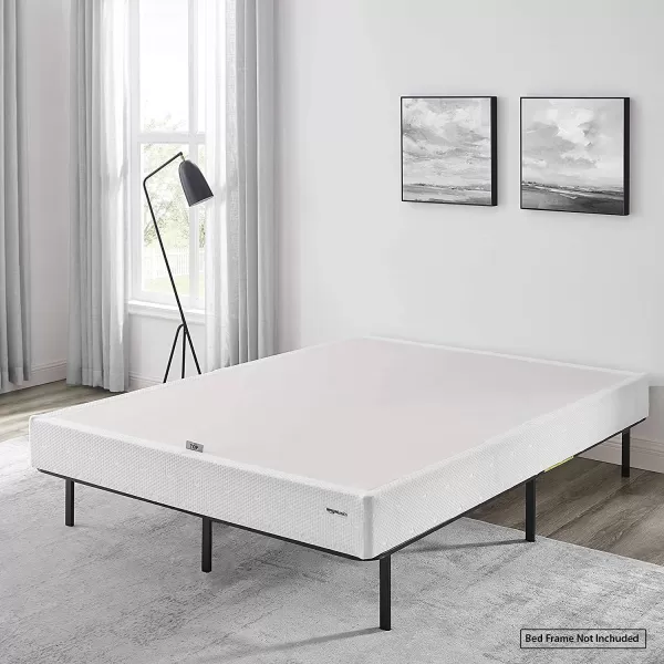 Amazon Basics Smart Box Spring Bed Base 9 Inch Mattress Foundation ToolFree Easy Assembly Queen WhiteKing