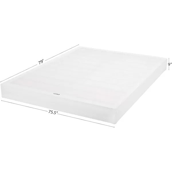 Amazon Basics Smart Box Spring Bed Base 9 Inch Mattress Foundation ToolFree Easy Assembly Queen WhiteKing