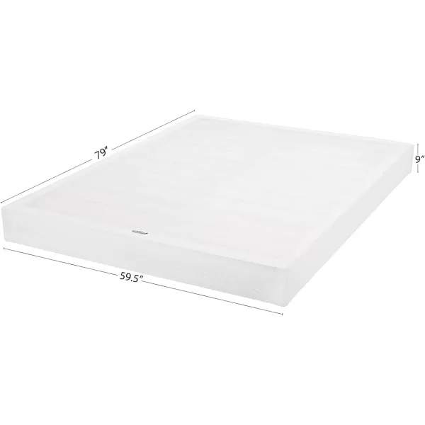 Amazon Basics Smart Box Spring Bed Base 9 Inch Mattress Foundation ToolFree Easy Assembly Queen WhiteQueen