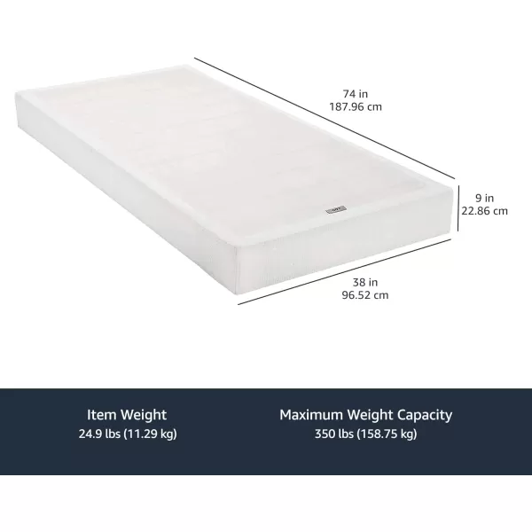 Amazon Basics Smart Box Spring Bed Base 9 Inch Mattress Foundation ToolFree Easy Assembly Queen WhiteTwin