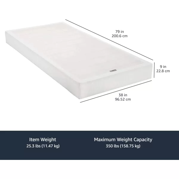 Amazon Basics Smart Box Spring Bed Base 9 Inch Mattress Foundation ToolFree Easy Assembly Queen WhiteTwin XL