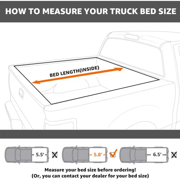 Amazon Basics Soft Roll Up Tonneau Cover for 20142019 Chevy Silverado GMC Sierra 1500 20152018 Silverado Sierra 2500 3500 HD Fleetside Bed Length 65Bed Length 58