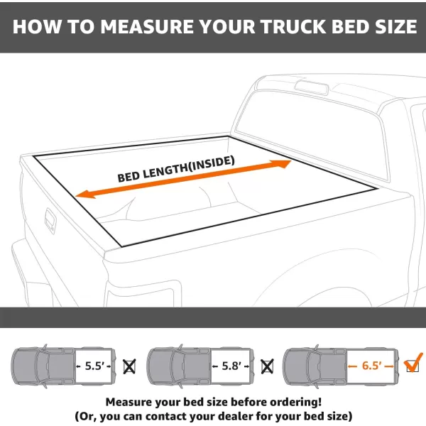 Amazon Basics Soft Roll Up Tonneau Cover for 20142019 Chevy Silverado GMC Sierra 1500 20152018 Silverado Sierra 2500 3500 HD Fleetside Bed Length 65Bed Length 65